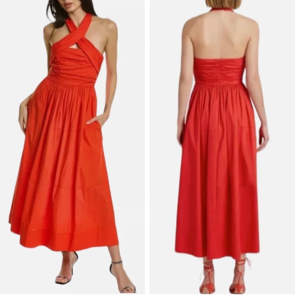 NWT Cinq a Sept Taylen Cocktail Dress - Crimson Red - Picture 3 of 6